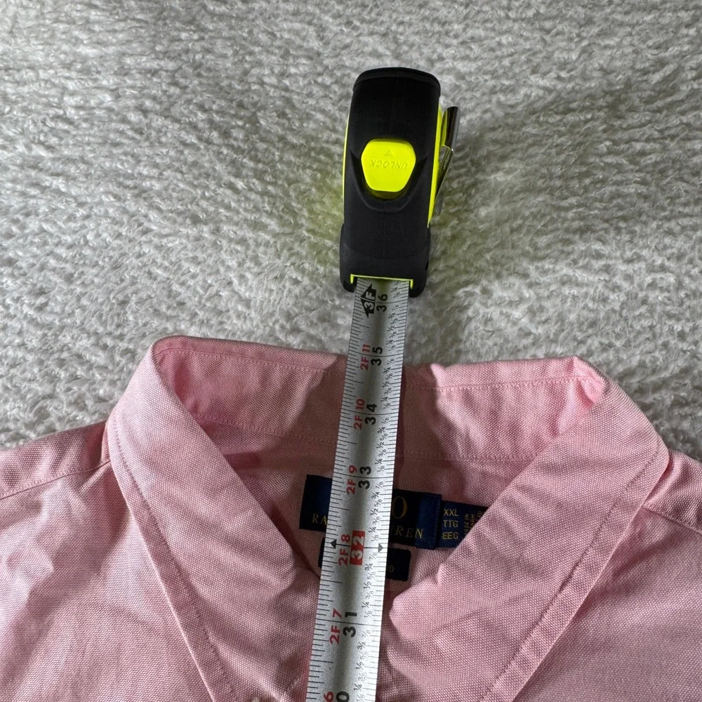NWT Polo Ralph‎ Lauren Stretch Oxford Shirt Mens XXL Pink Slim Fit Button Down
